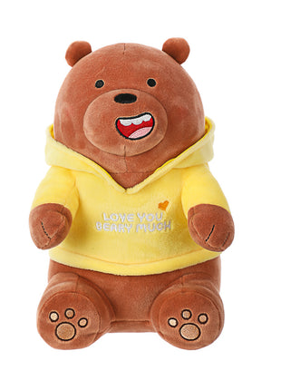 We Bare Bears Plush Toy With Hoodie(Grizzly)