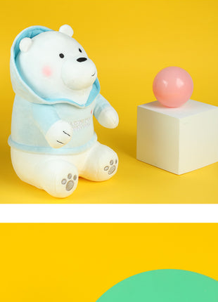 We Bare Bears Plush Toy With Hoodie(Ice-Bear)