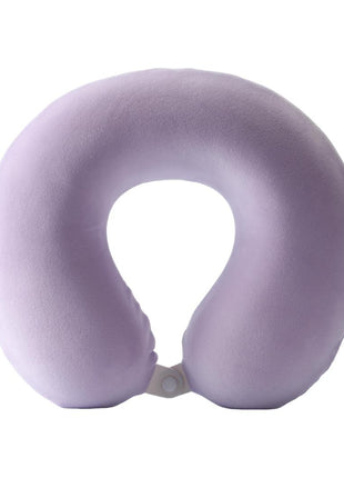Solid Color Memory Foam U-Shaped Pillow (Purple)