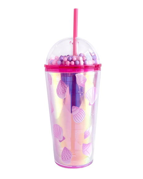 Sweet Funk Double Wall Plastic Tumbler with Straw (600mL)(Shells)