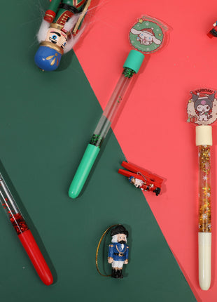 Sanrio characters Christmas Collection Ballpoint Pen (1.0mm, Black) (3 Assorted Models)PDQ