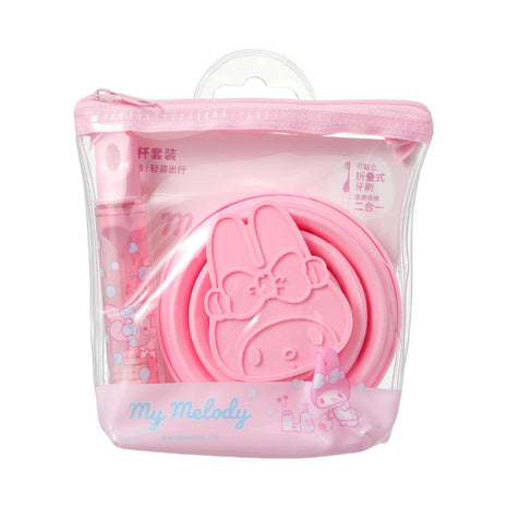 My Melody Foldable Toothbrush & Bathroom Cup