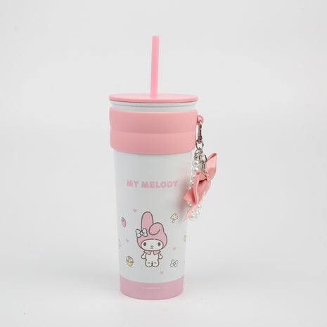 Sanrio characters Collection Stainless Steel Tumber with Pendant and Straw 800mL(My Melody)