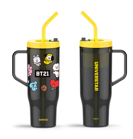 BT21 Collection Plastic Tumbler with Straw (1250mL)(Yellow)