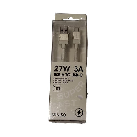Life is for Fun Series USB-C Fast Charging Cable (White)
