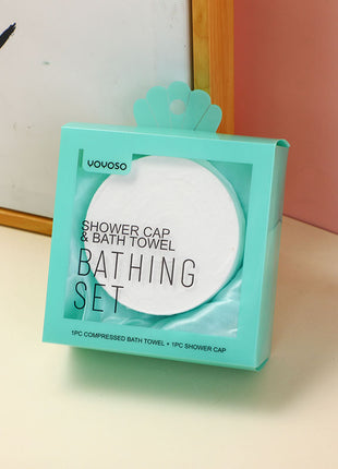 Bath set (shower cap + bath towel)